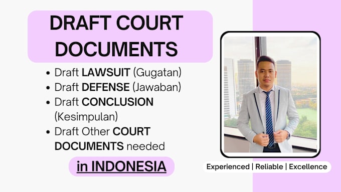 Gig Preview - Draft court document in indonesia