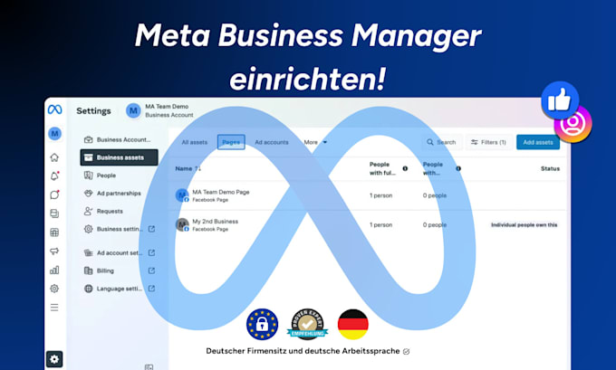 Gig Preview - Deinen meta ads business manager einrichten für facebook instagram werbeanzeigen