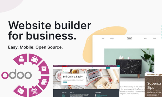 Gig Preview - Design odoo website, odoo ecommerce website for your business