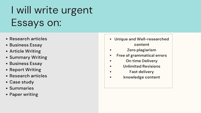 Gig Preview - Do urgent essay writing, research, case study essays and power point slides