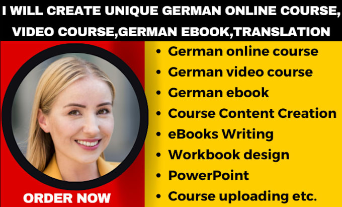 Gig Preview - Unique german online course, video course,german writer,german ebook,translation