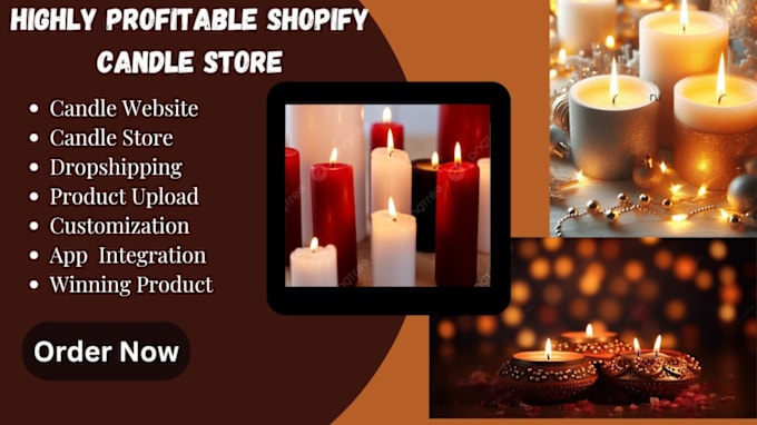 Gig Preview - Design a profitable candle shopify website