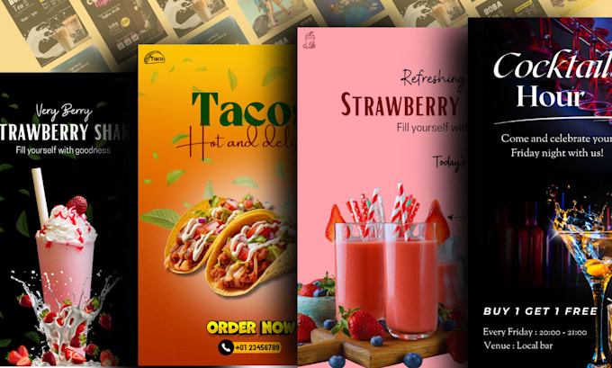 Gig Preview - Create stunning food posters and menu designs