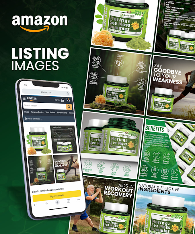 Gig Preview - Design amazon listing images, amazon product infographics