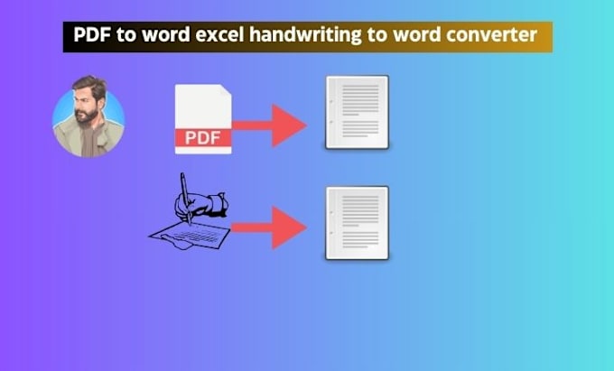 Gig Preview - Be accurate PDF to word excel handwriting to word converter