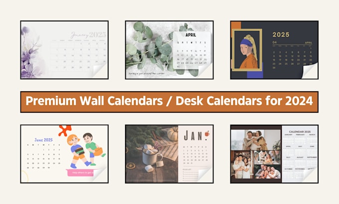 Gig Preview - Design professional desk calendar, wall calendar for 2025