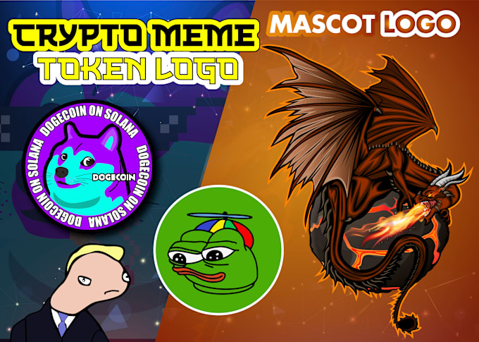 Gig Preview - Design solana meme coin cryptocurrency token, mascot gaming logo, twitter banner