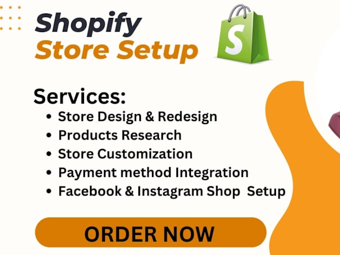 Gig Preview - Do shopify account creation shopify store design shopify store set up