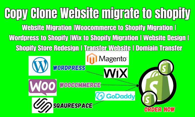 Gig Preview - Copy clone website domain transfer website migration godaddy wix to shopify