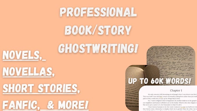 Gig Preview - Ghostwrite your novel, novella, short story, or fanfic