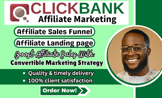 Gig Preview - Build clickbank affiliate marketing sales funnel, affiliate sales landing page