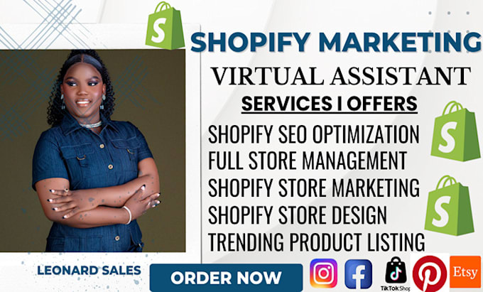 Gig Preview - Do ecommerce shopify marketing, shopify promotion, manage shopify store manager