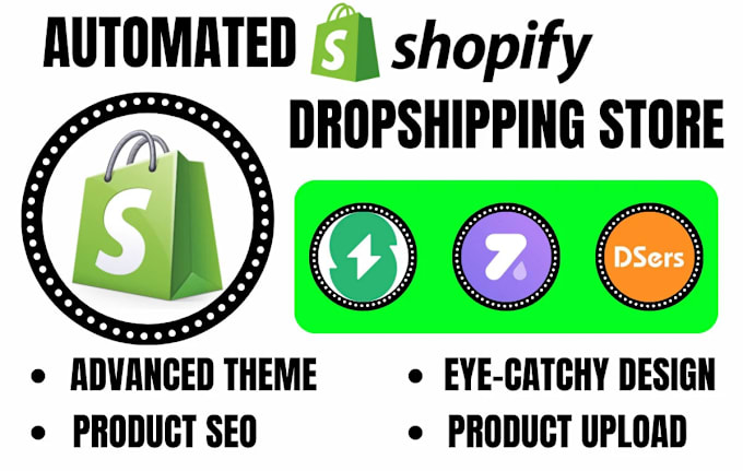 Gig Preview - Build shopify store create shopify dropshipping store shopify redesign via dsers