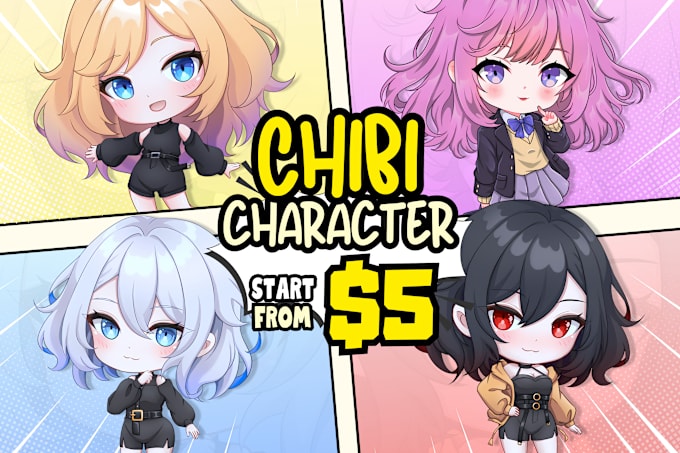 Gig Preview - Draw cute and kawaii chibi anime character for your vtuber, oc, fan art, avatar