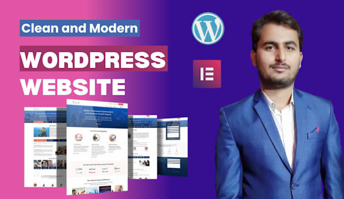 Gig Preview - Design clean and modern wordpress website with elementor pro