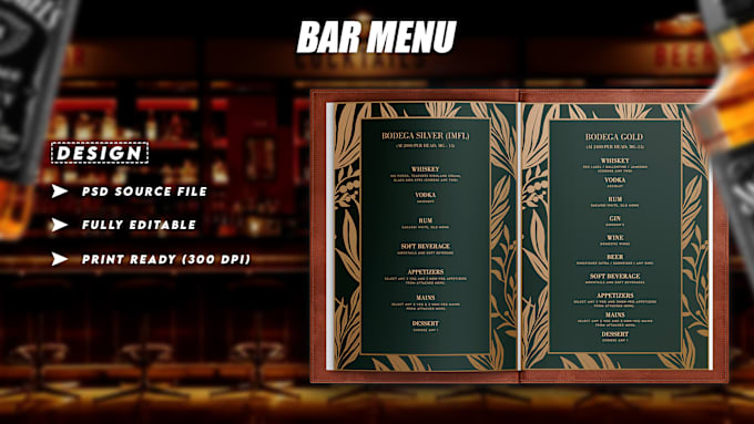 Gig Preview - Design restaurants food menu