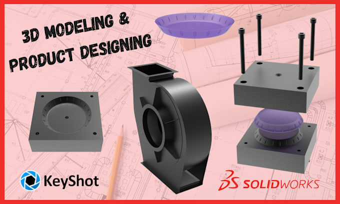 Gig Preview - Do 3d modeling, product designing and rendering using solidworks, keyshot