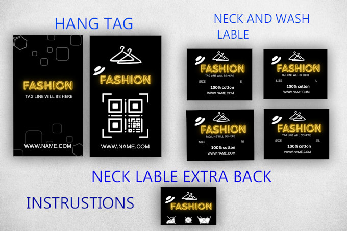 Gig Preview - Design clothing label, hang tag, neck label, clothing tag