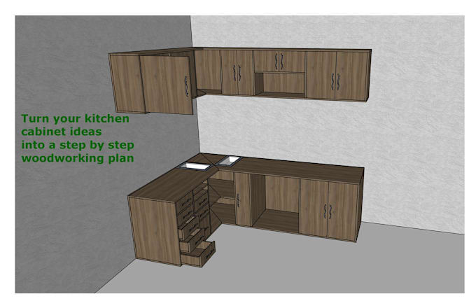 Gig Preview - Kitchen cabinet, millwork, cad drawing project plan