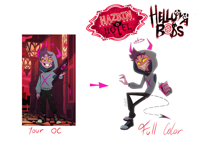 Gig Preview - Draw hazbin character, your oc or you in style hazbin hotel and helluva boss