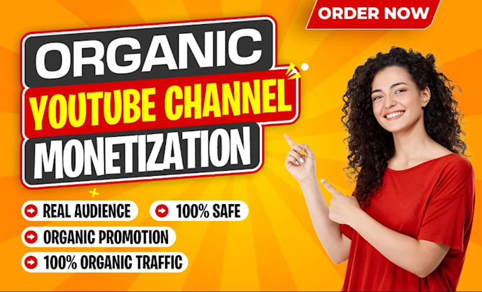 Gig Preview - Organic youtube video or channel promotion for monetization