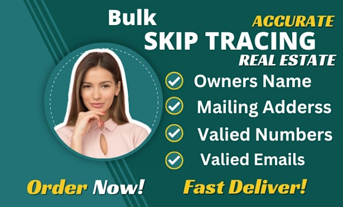 Gig Preview - Do real estate bulk skip tracing and llc skip tracing