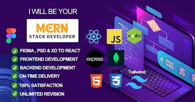 Gig Preview - Be your responsive mern,next js figma to react frontend and backend developer