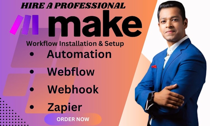 Gig Preview - Setup make com, integromat, zapier, webhook, and API integration for your apps