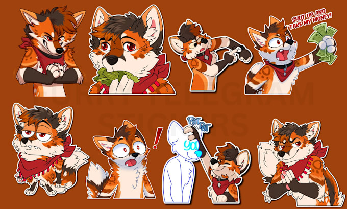 Gig Preview - Create furry stickers nsfw animated stickers for telegram and discord community