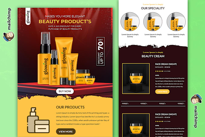 Gig Preview - Design beauty email template mailchimp newsletter within 10 hrs