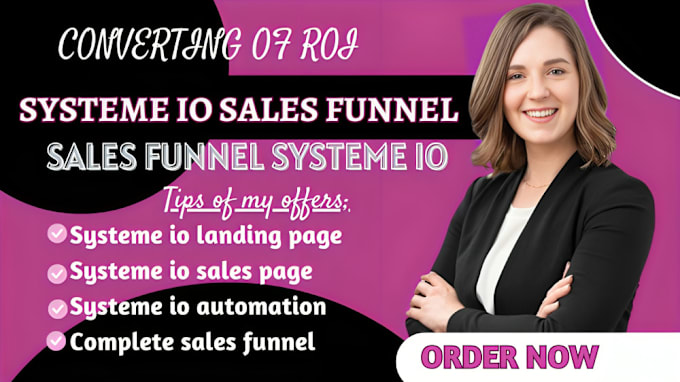 Gig Preview - Do systeme io sales funnel, sales funnel systeme io, systeme io landing page