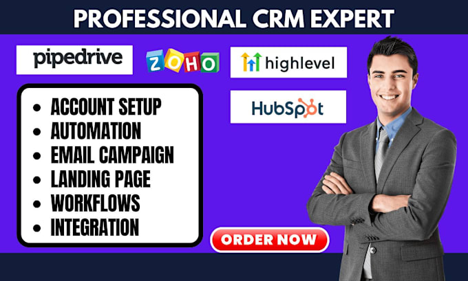 Bestseller - setup hubspot marketing zoho crm automation gohighlevel pipedrive workflows