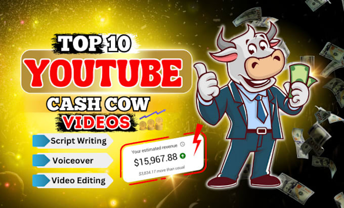 Gig Preview - Make top 10 cash cow faceless youtube videos