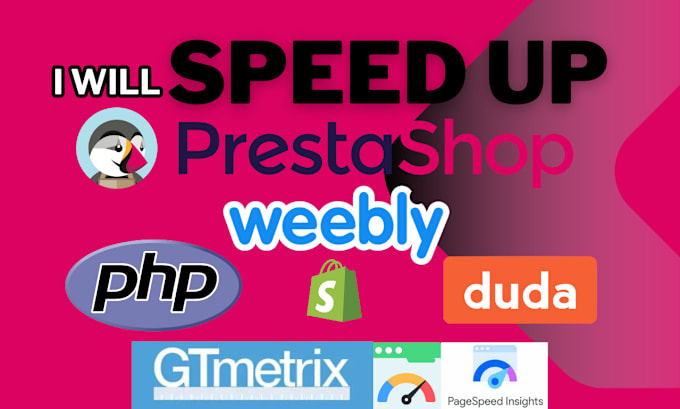 Gig Preview - Speed up prestashop duda php and shopify website or online store