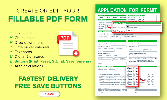 Gig Preview - Create or convert your document to a fillable PDF form