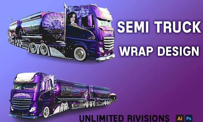 Bestseller - design long trailer, semi truck wrap design