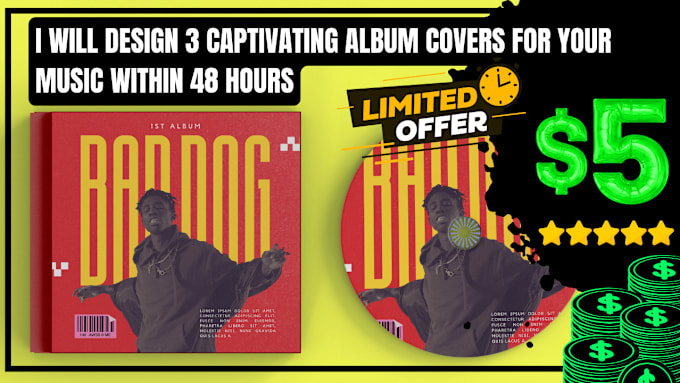 Gig Preview - Design three unique album cover design for your music in 48h