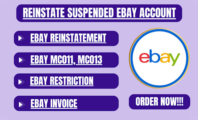 Gig Preview - Reinstate ebay seller account ebay reinstatement ebay account reinstatement