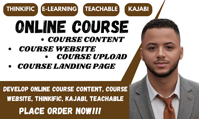 Gig Preview - Create wix online course set up wix  kajabi course website, course landing page