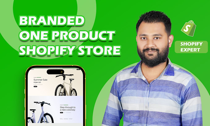 Gig Preview - Build a branded one product shopify store, shopify dropshipping store