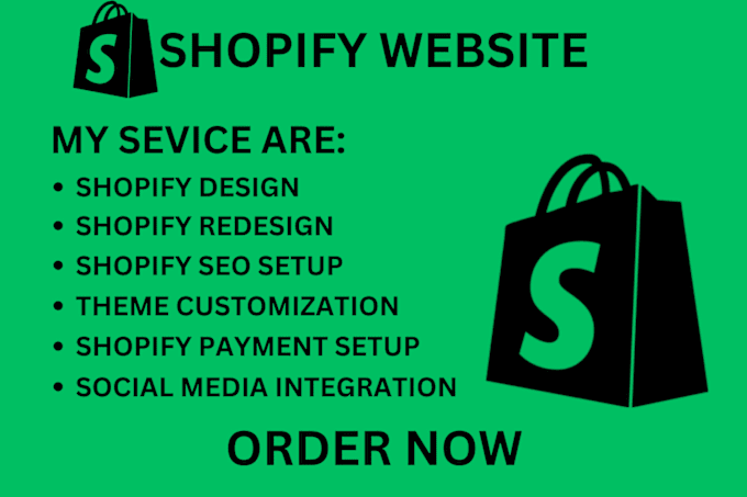 Gig Preview - Redesign shopify store design website, shopify expert website design and branded