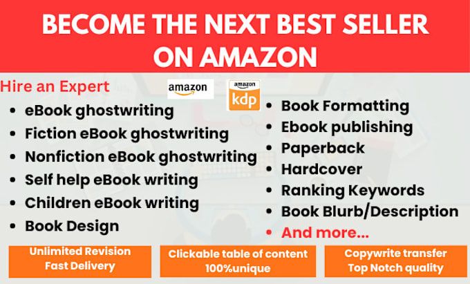 Gig Preview - Ebook ghostwriter, KDP book writer, ghost book writer, nonfiction ghostwriter