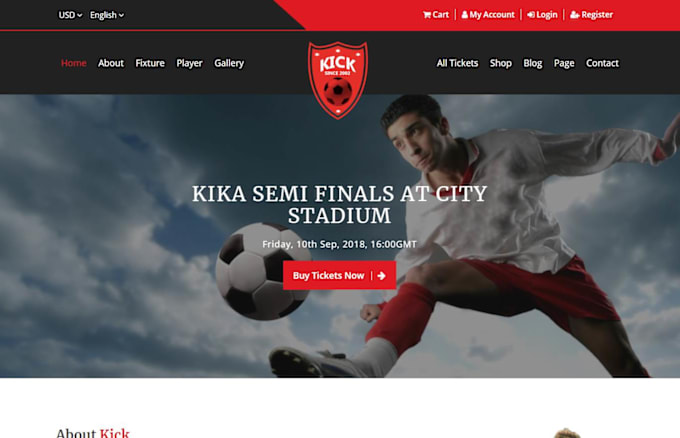 Gig Preview - Design sport website, basketball website football website store, jumpseller shop