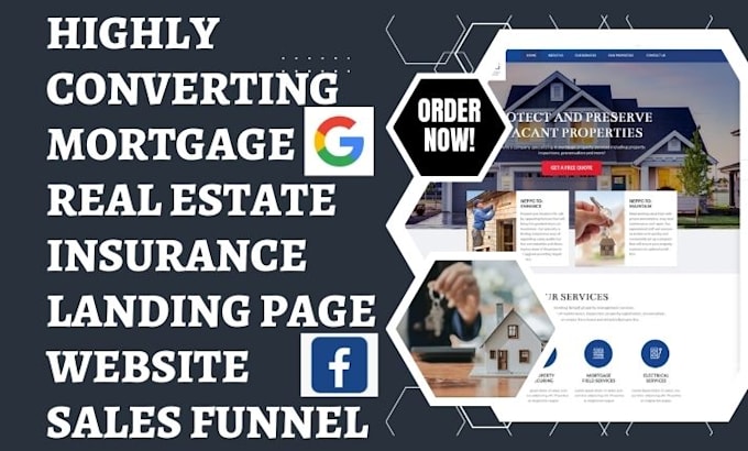 Gig Preview - Design mortgage insurance landing page real estate website mortgage sales funnel