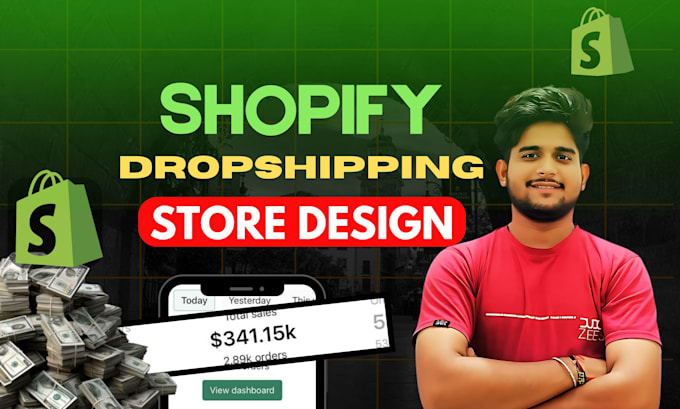 Gig Preview - Do shopify website design, shopify website redesign, shopify dropshipping store