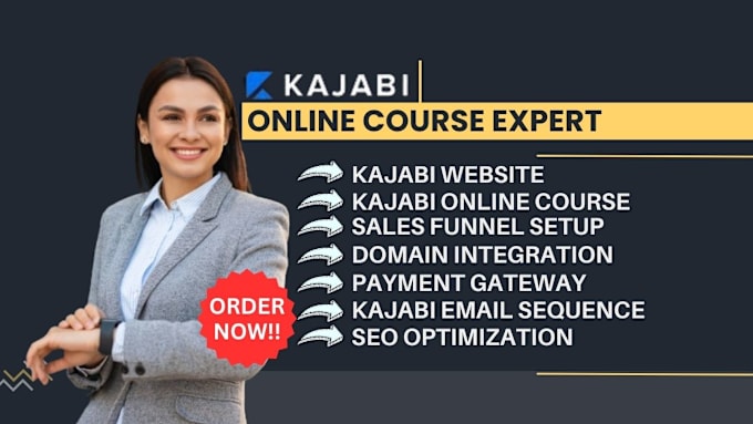 Gig Preview - Elearning course website kajabi website kajabi online course kajabi sales funnel