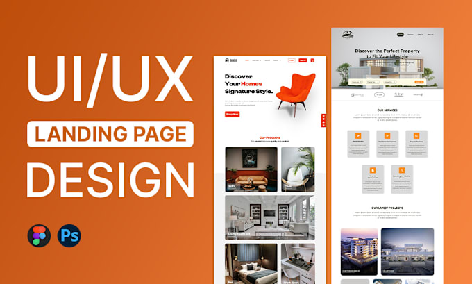 Gig Preview - Design a clean and modern uiux for landing page and mobile UI designs