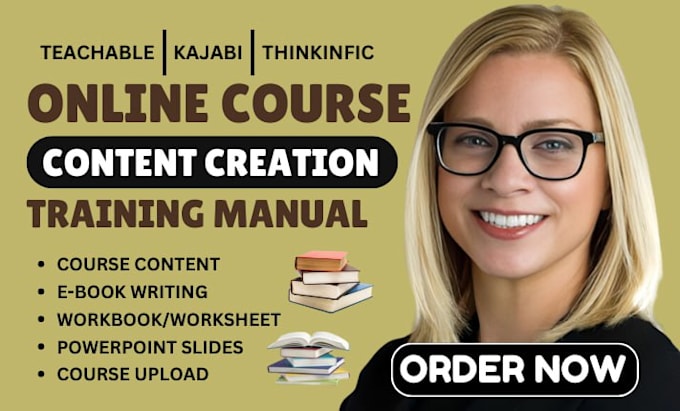 Gig Preview - Be your book writer online course content course creation technical writing PPT