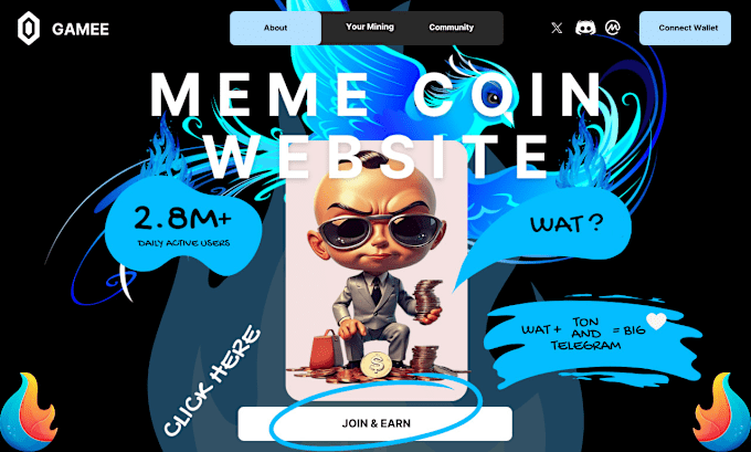 Gig Preview - Design meme coin landing page, meme coin website, crypto website, memecoin