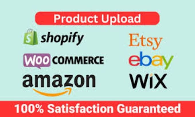 Gig Preview - Add upload products listing to shopify woocommerce wix ebay etsy store